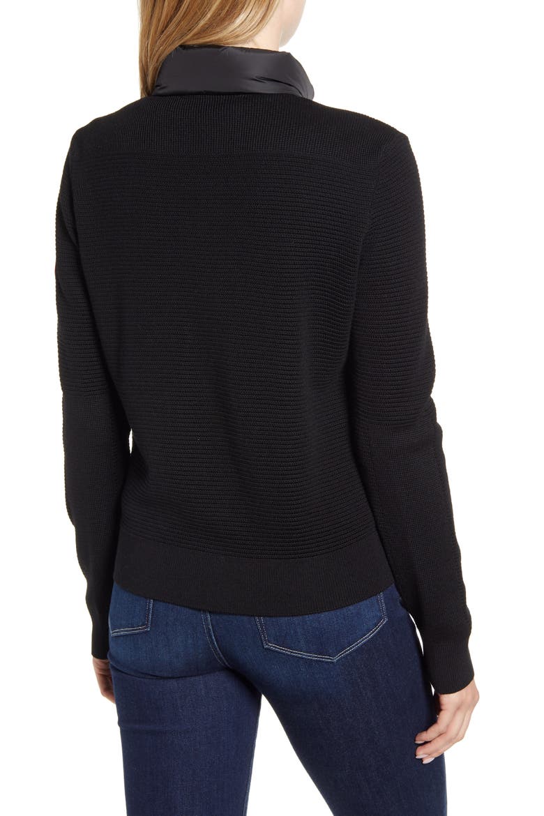 Hybridge Quilted & Knit Jacket, Alternate, color, BLACK