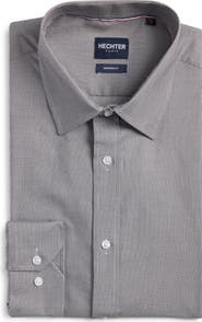 DANIEL HECHTER Modern Fit Grey Micropattern Cotton Dress Shirt