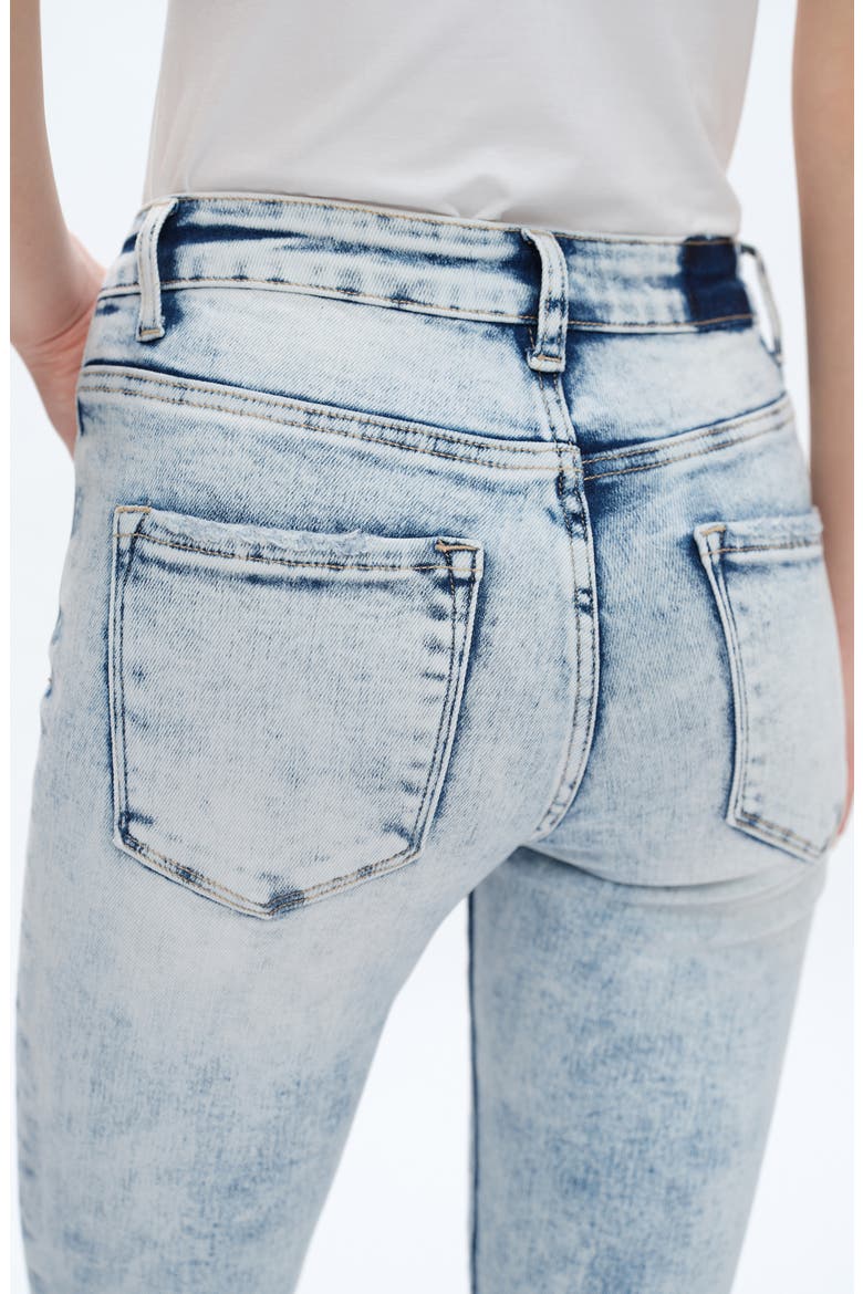 Kelly Ripped Mid Rise Crop Skinny Jeans, Alternate, color, LIGHT BLUE