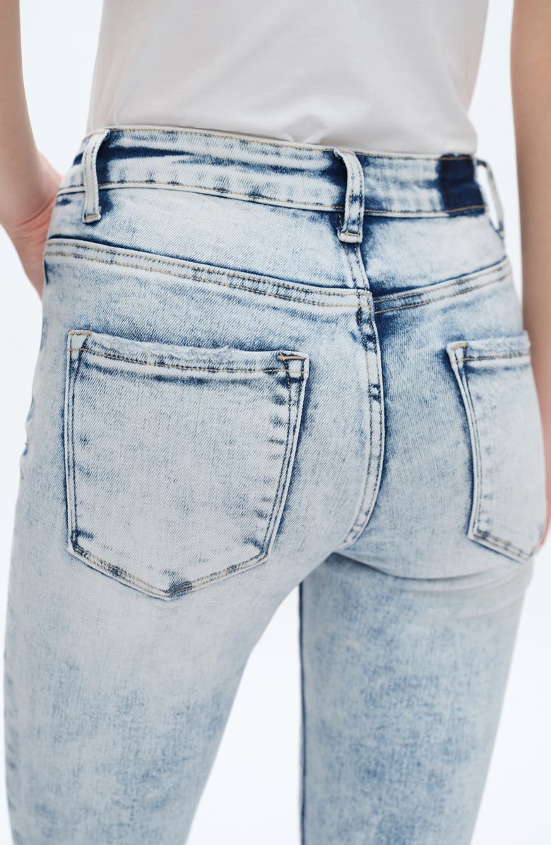 Bayeas Kelly Ripped Mid Rise Crop Skinny Jeans, Alternate, color, Light Blue