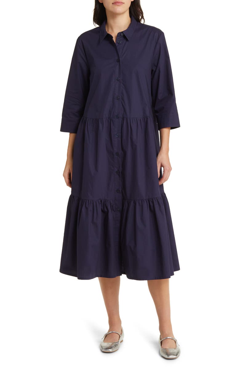 Masai Copenhagen Cotton Shirtdress, Main, color, Maritime Blue