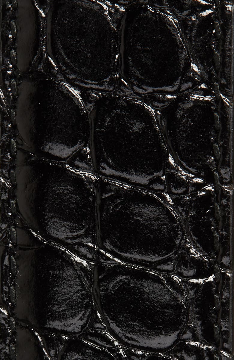 Balenciaga Double B Logo Buckle Croc Embossed Leather Belt, Alternate, color, 