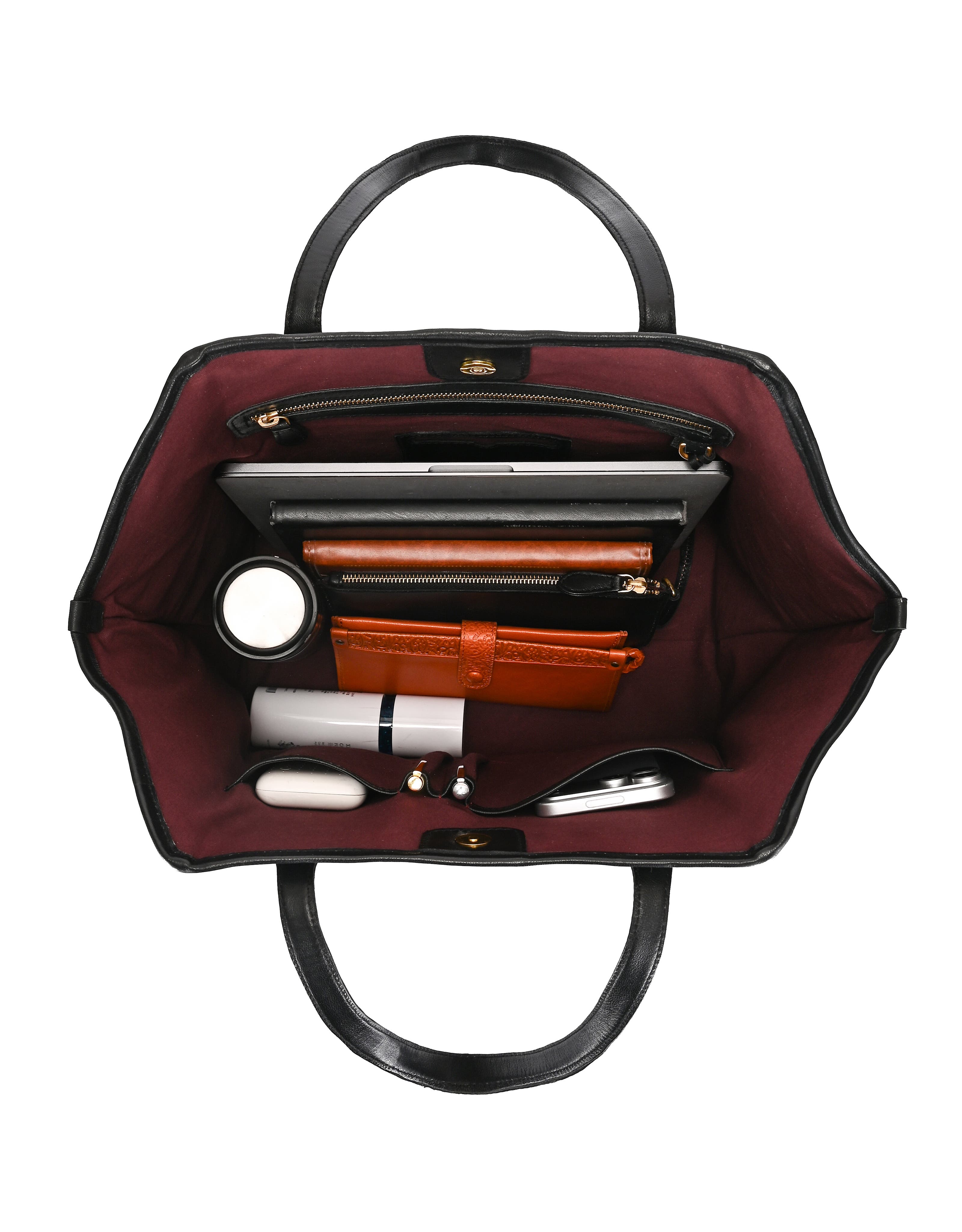 OLD TREND Iris Large Leather Carryall Tote, Alternate, color, Black