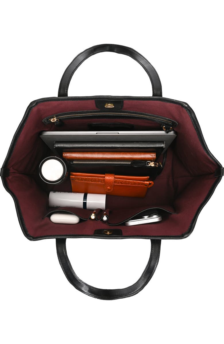 OLD TREND Iris Large Leather Carryall Tote, Alternate, color, Black