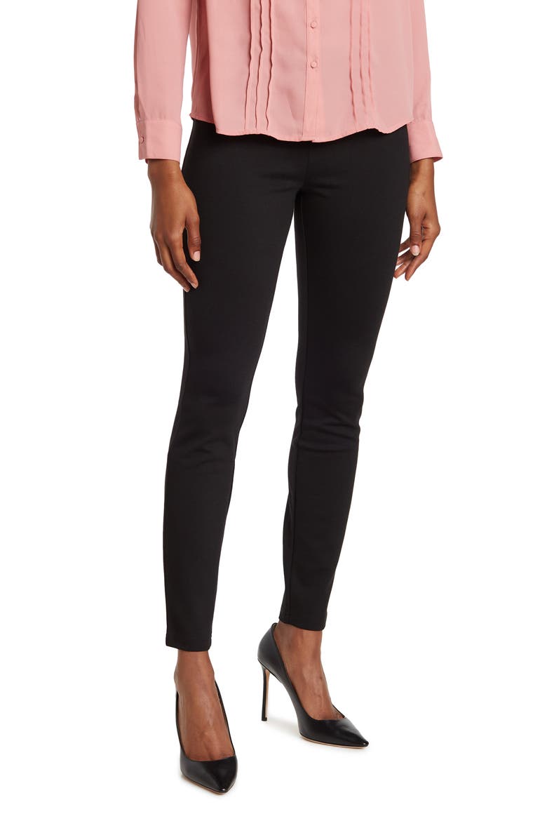 Pull-On Ponte Leggings, Main, color, VERY BLACK