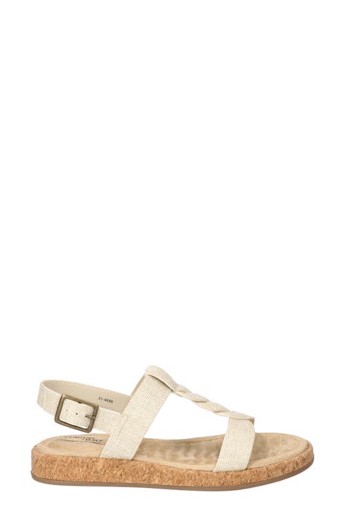 Shop Easy Street Tampa Slingback Sandal In Natural Linen Embossed
