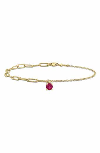 Lab-Created Ruby Mixed Chain Bracelet
