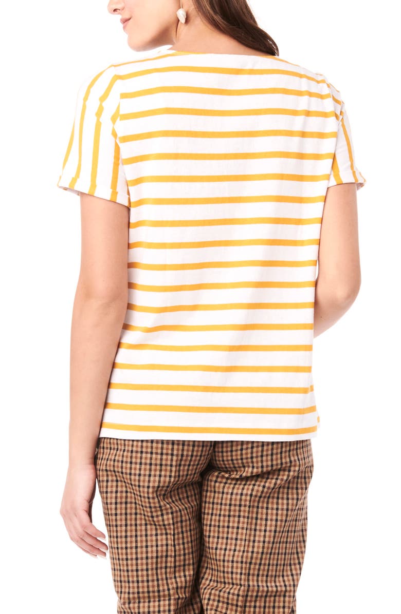 Loyal Hana Ginger Stripe Maternity/Nursing Shirt, Alternate, color,