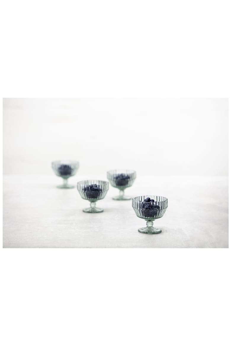 Archie Set of 6 Footed Dessert Bowls, Alternate, color, VERDE