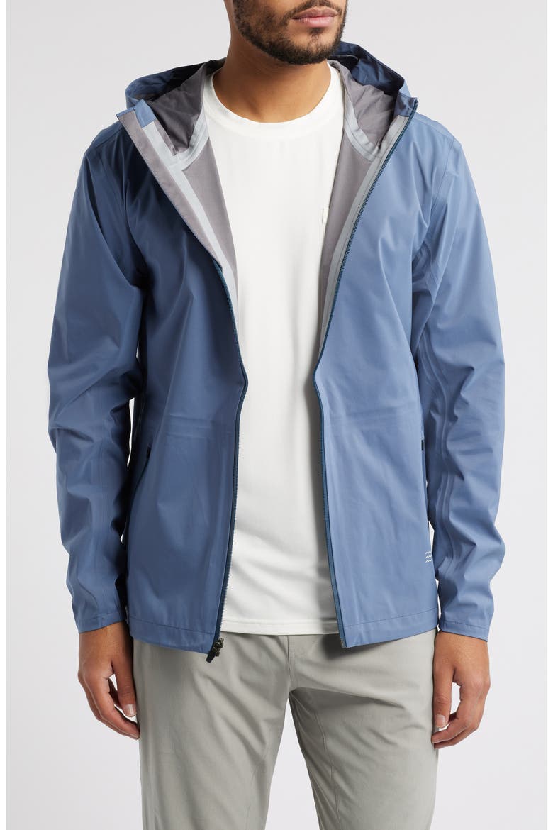 Cloudshield Waterproof Hooded Rain Jacket, Main, color, HERON BLUE