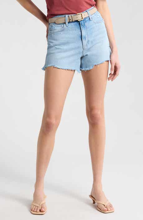 PAIGE Dani High Waist Distressed Denim Shorts