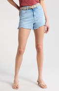 PAIGE Dani High Waist Distressed Denim Shorts