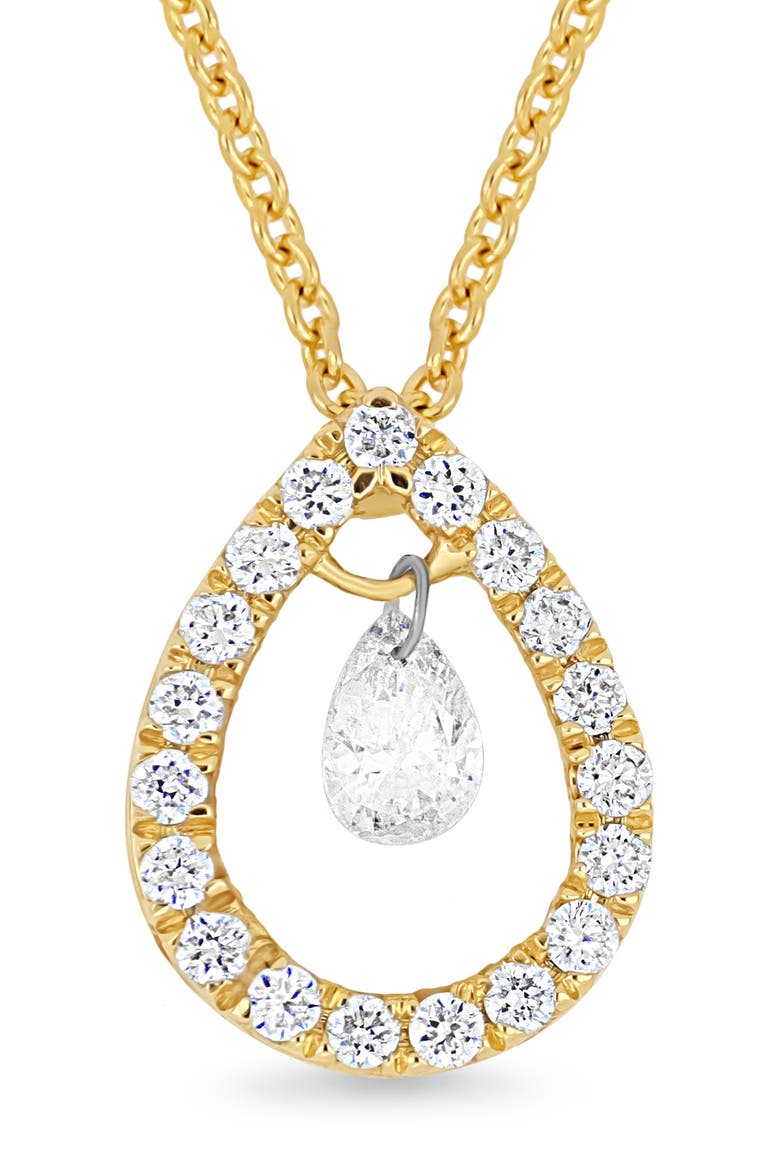 18K Gold Liora Natural Dancing Diamond Pear Pendant Necklace (Online Trunk Show), Alternate, color, 18K YELLOW GOLD