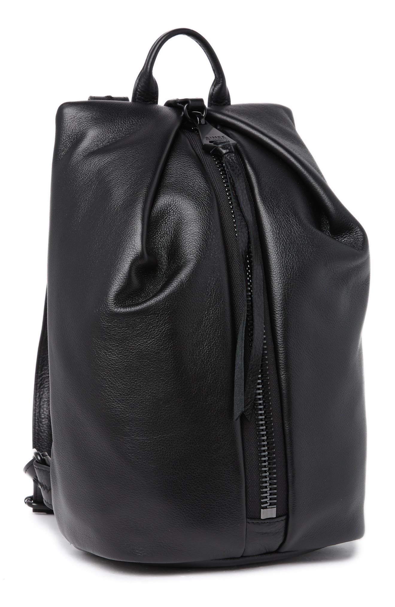Kestenberg Ava Leather Backpack, Alternate, color, BLACK W/ BLACK