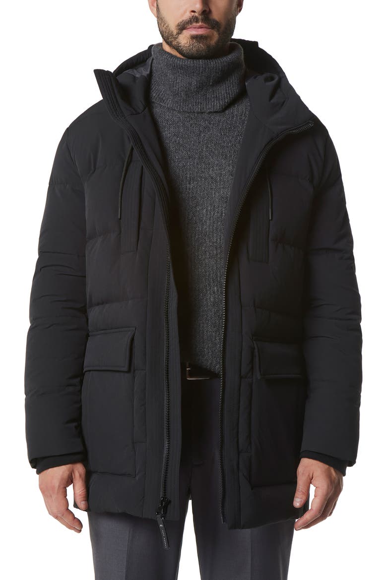 Silverton Water Resistant Down & Feather Fill Jacket, Main, color, BLACK