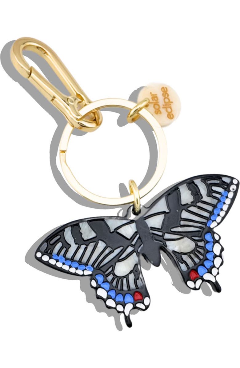 Solar Eclipse Hand Painted Swallowtail Key Chain Bag Charm, Main, color, Pink