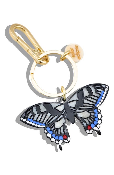 Hand Painted Swallowtail Key Chain Bag Charm