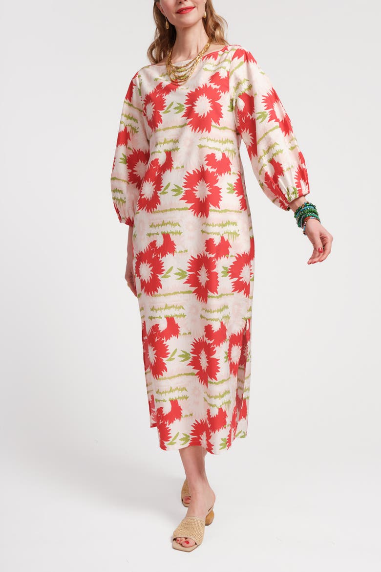 Minnow Maxi Dress Dahlia Burst, Main, color, Pink/Red Multi