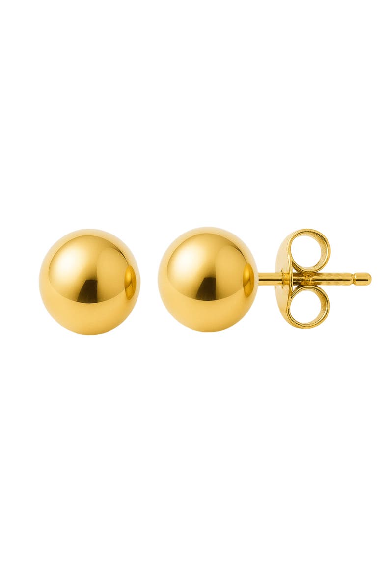 Gold Flashed Ball Earrings, Main, color, Gold