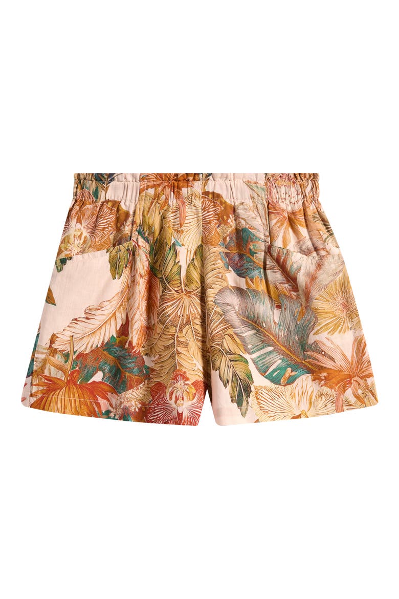Violeta Tropical Print Shorts, Main, color, NEUTRAL