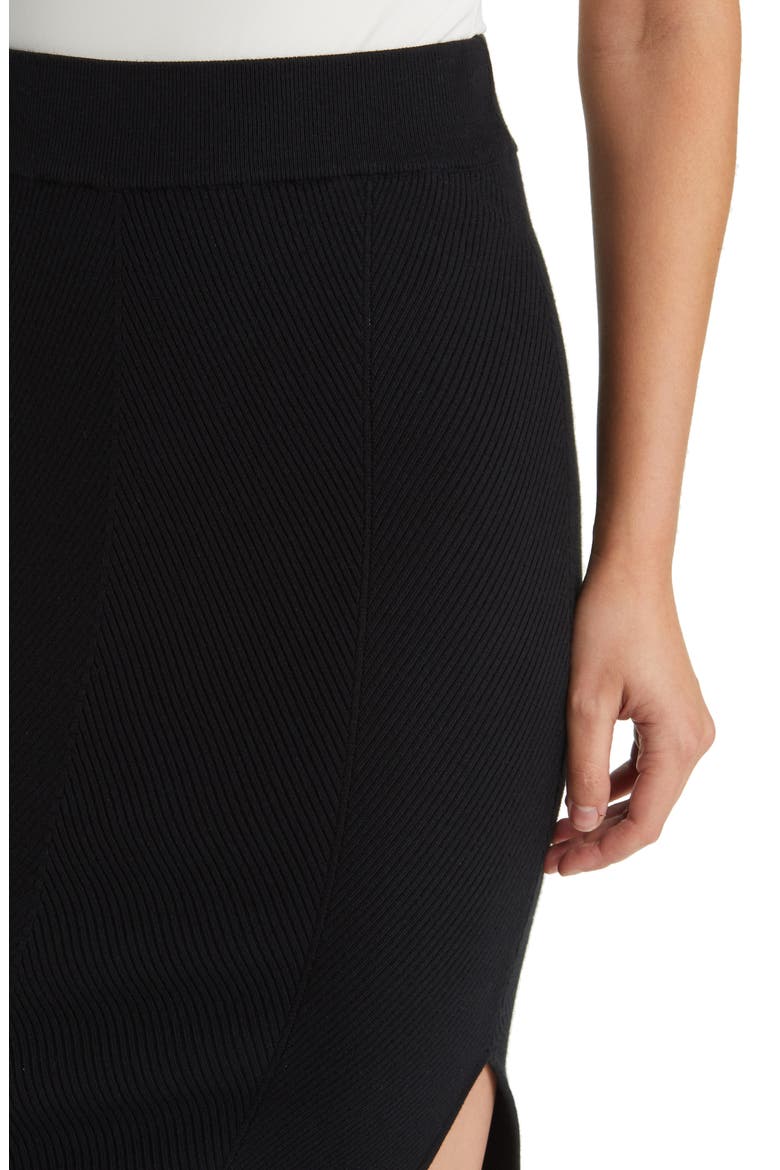 The Emma Rib Cotton Blend Maxi Skirt, Alternate, color, METEORITE