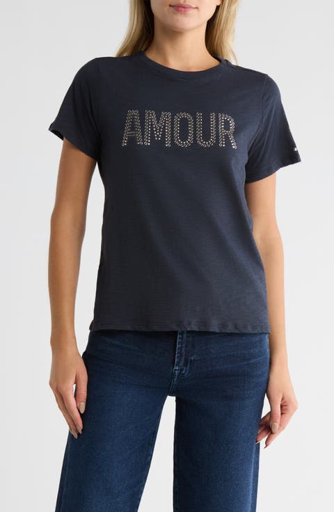Amour Grommet Cotton T-Shirt