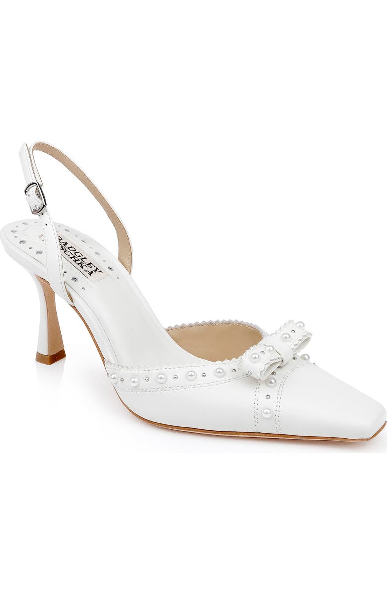 Badgley Mischka Collection Gizelle Slingback Pump, Main, color, White Leather