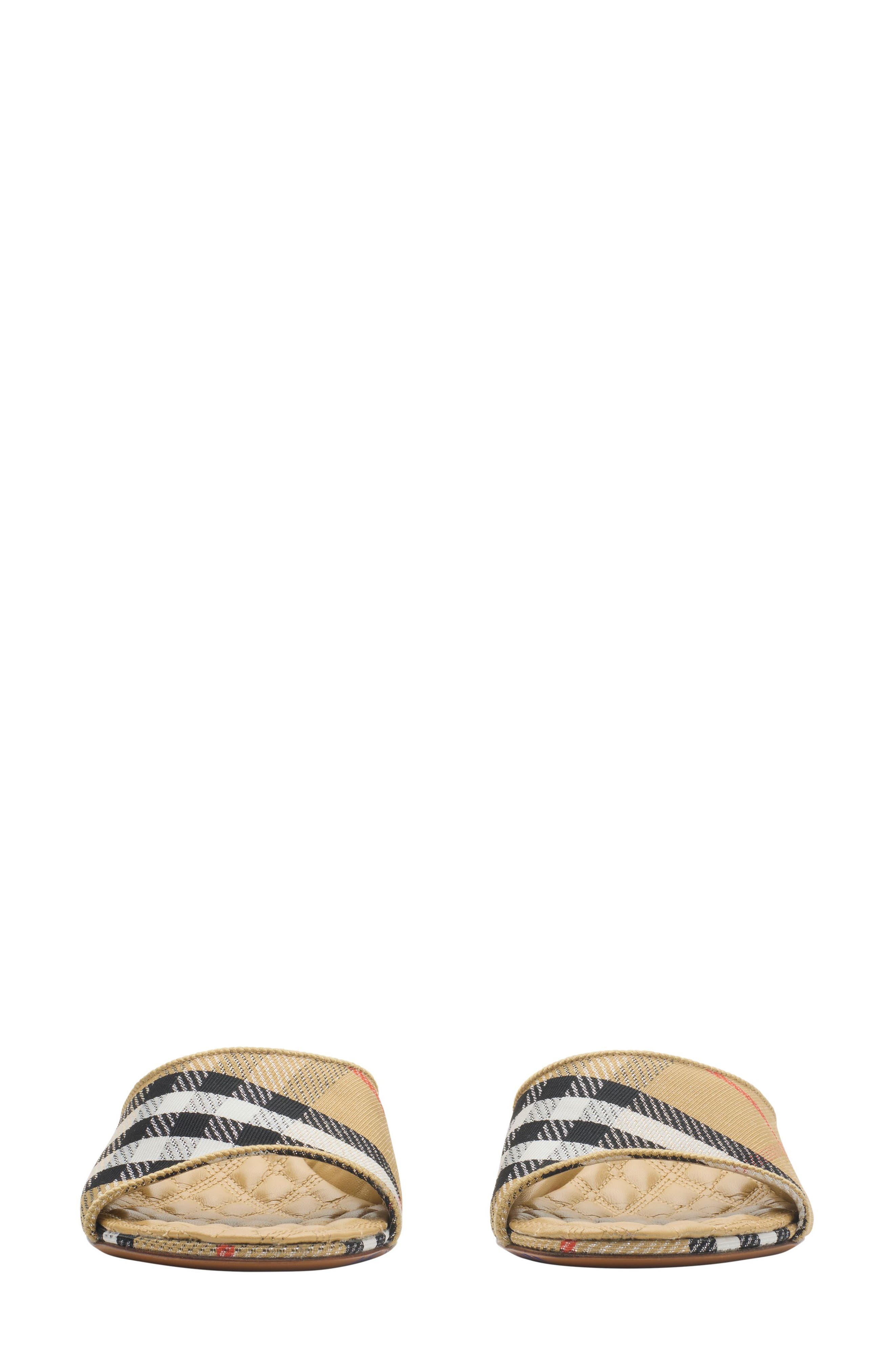 Burberry Sloane Check Slide Sandal, Alternate, color, Beige