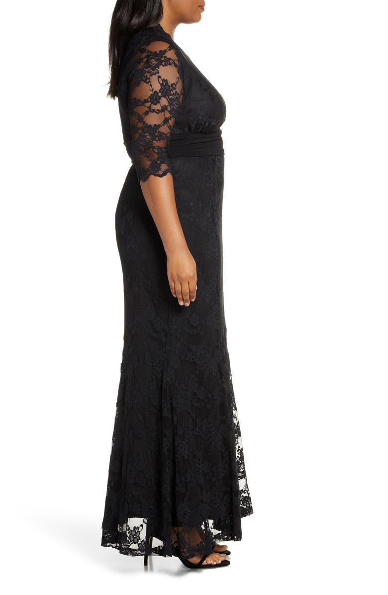 Kiyonna Screen Siren Lace Gown, Alternate, color,