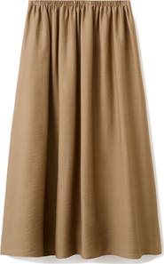 MANGO Gathered A-Line Midi Skirt