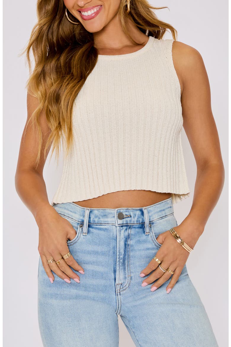 Jodie Rib Sleeveless Sweater, Alternate, color, CREAM