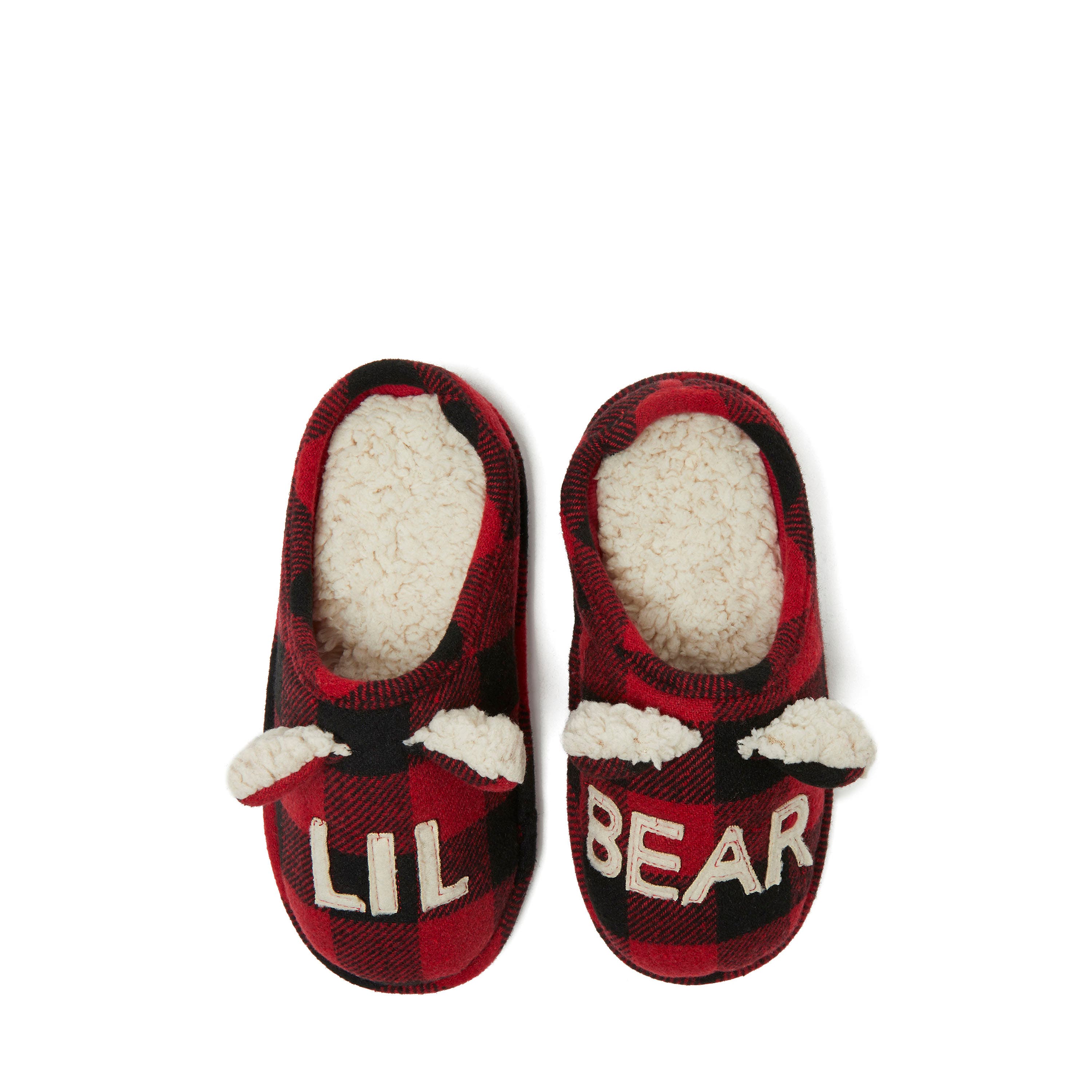 DEARFOAMS Kids' Buffalo Check Lil Bear Clog Slipper, Alternate, color, Red Plaid