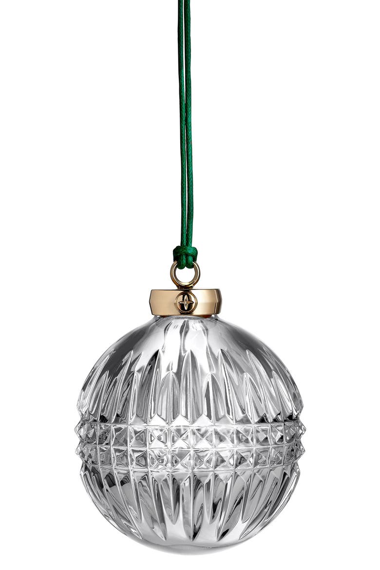Lismore Diamond Bauble Crystal Ornament, Alternate, color, WHITE