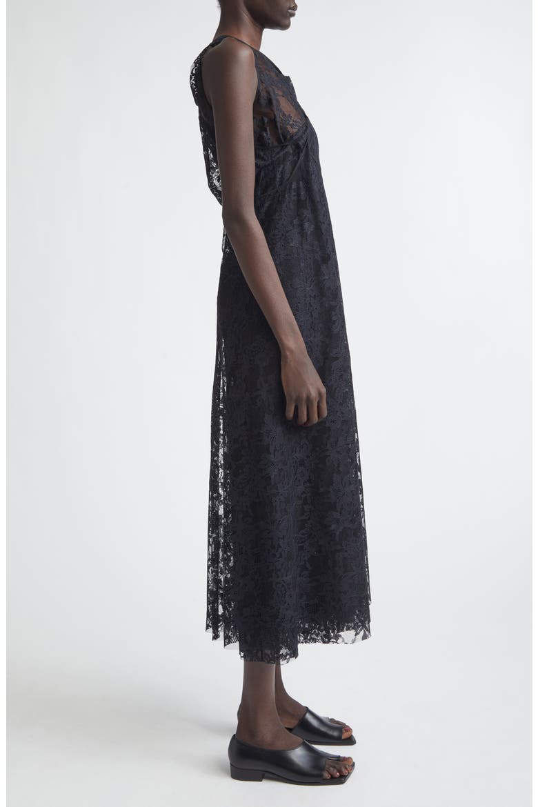 Nylon Raschel Lace Dress, Alternate, color, BLACK