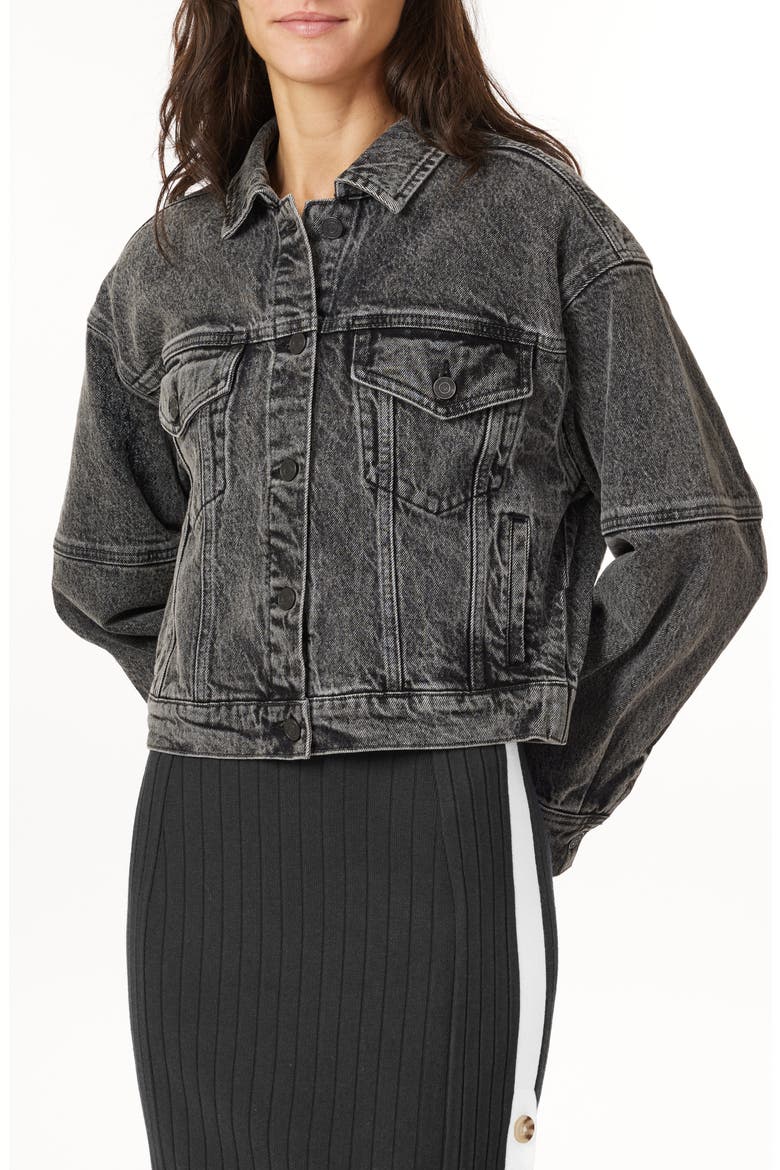 Oversize Crop Denim Jacket, Main, color, QUEENSBORO