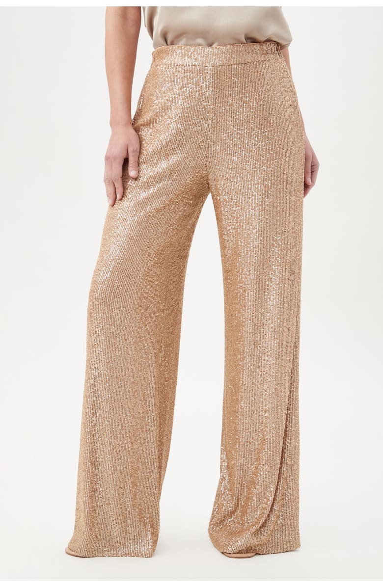 Trina Turk Atarashii Wide Leg Sequin Pant, Alternate, color, Gold