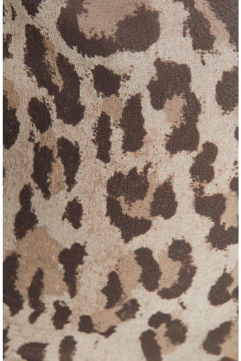 Leopard Print Silk Midi Dress, Alternate, color, LEOPARD