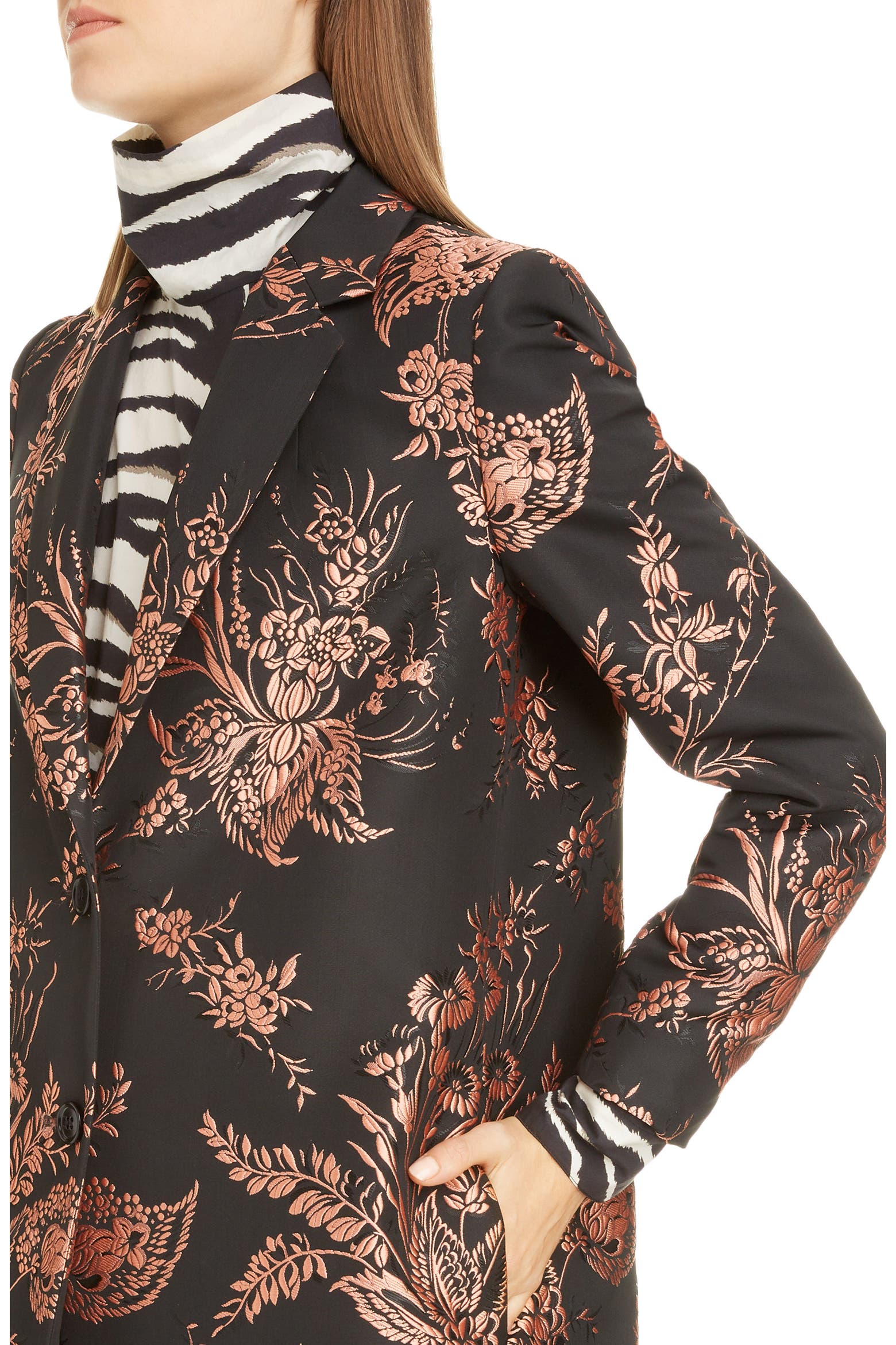 Modern Rococo Colors Dries Van Noten Floral Jacquard Coat (Women) | Nordstrom