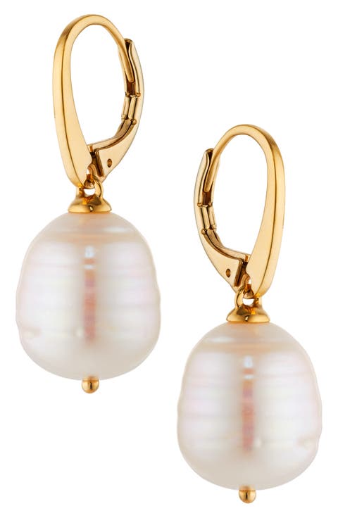 Freshwater Pearl Lever-Back Earrings