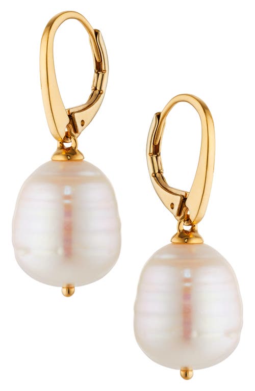 Nadri Cultured Genuine Baroque Freshwater Pearl Drop Earrings In Gold