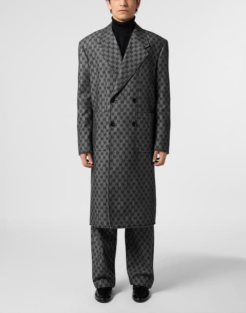 Denim Coat Jacquard Monogram Men