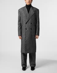 PHILIPP PLEIN Denim Coat Jacquard Monogram Men