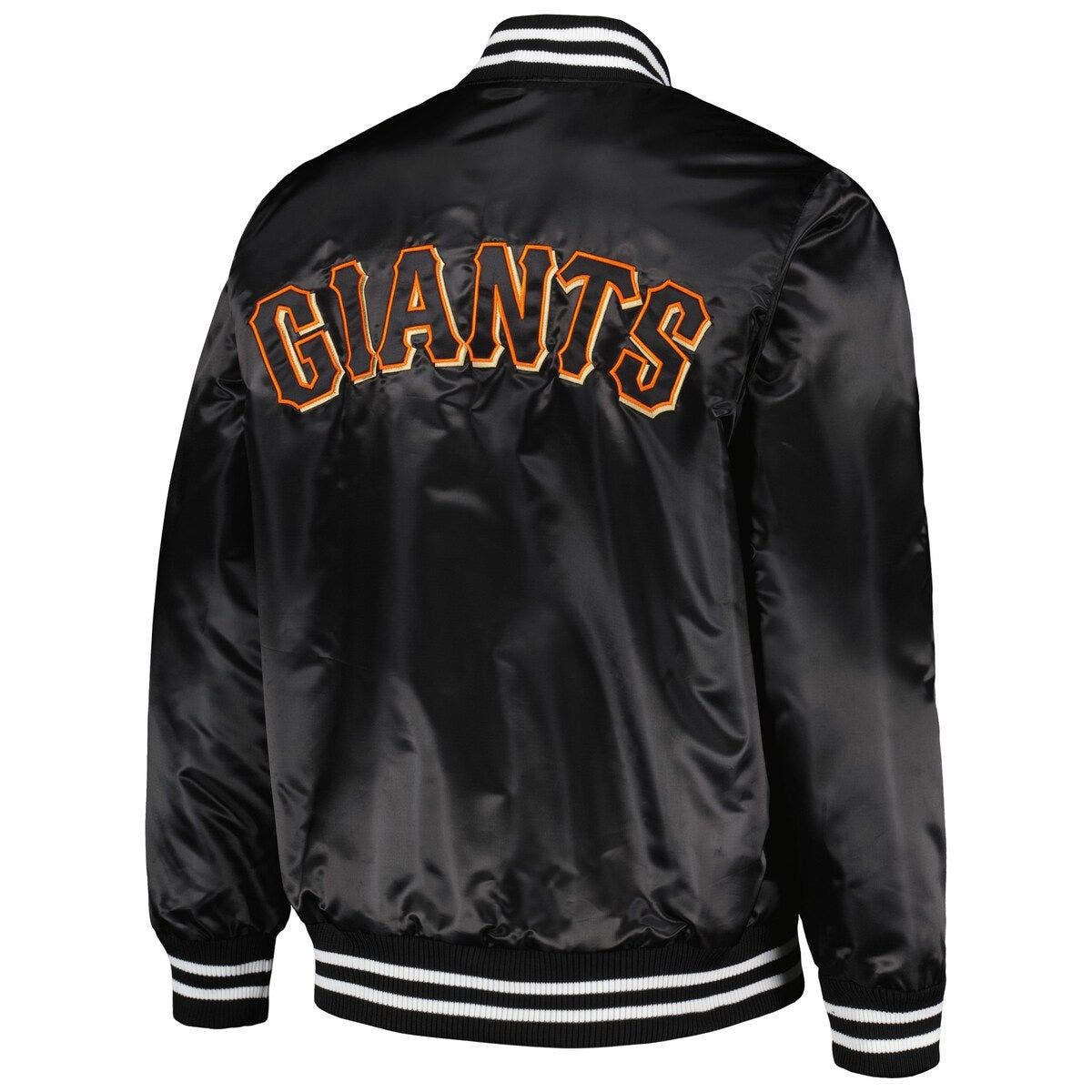スタジャン wraps 14ss BENCH JKT STARTER Men's Starter Black San Francisco Giants Patch Full-Snap