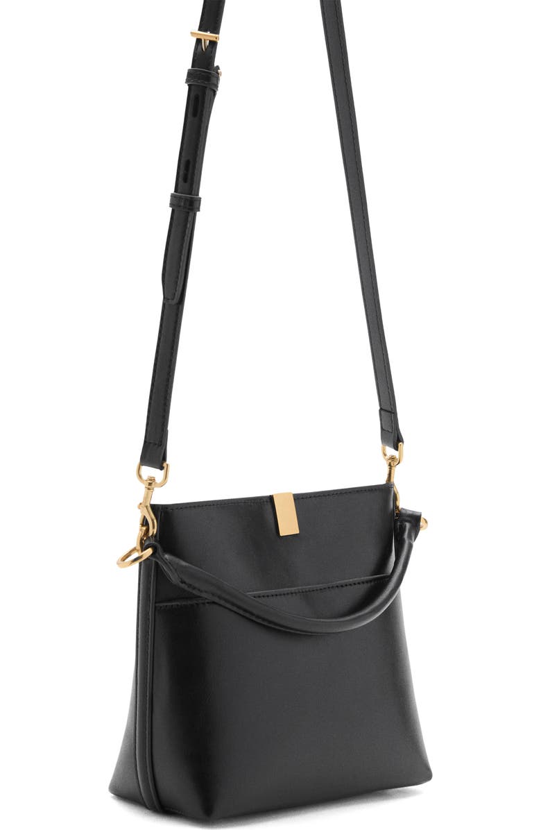 MANGO Faux Leather Bucket Bag, Alternate, color,