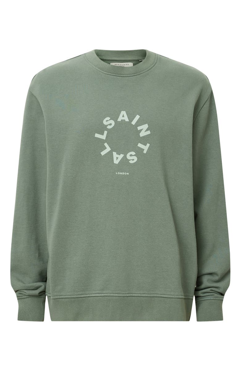 AllSaints Tierra Crewneck Graphic Sweatshirt, Alternate, color, Island Green
