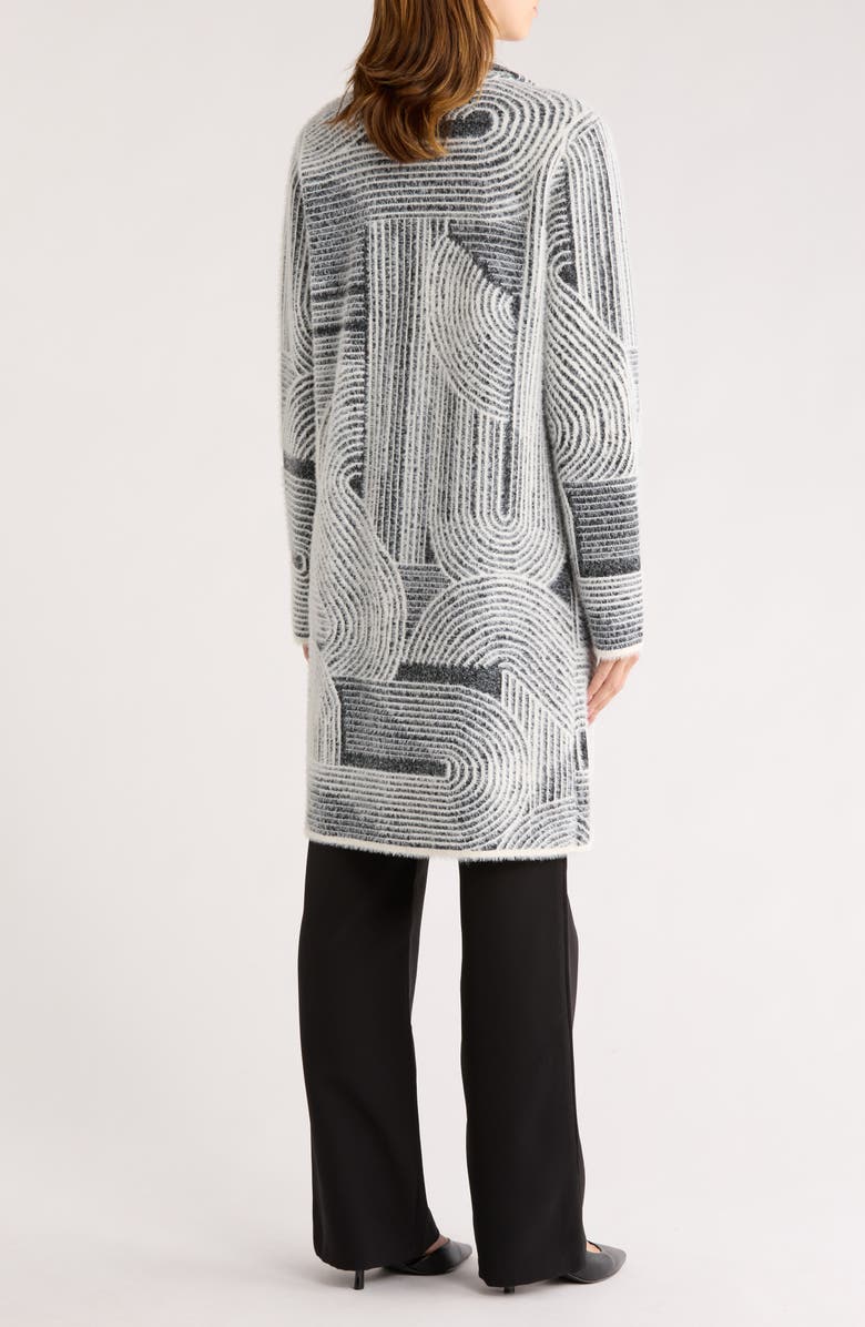 BY DESIGN Tokyo Eyelash Knit Cardigan, Alternate, color, Tokyo Black/ Ivory