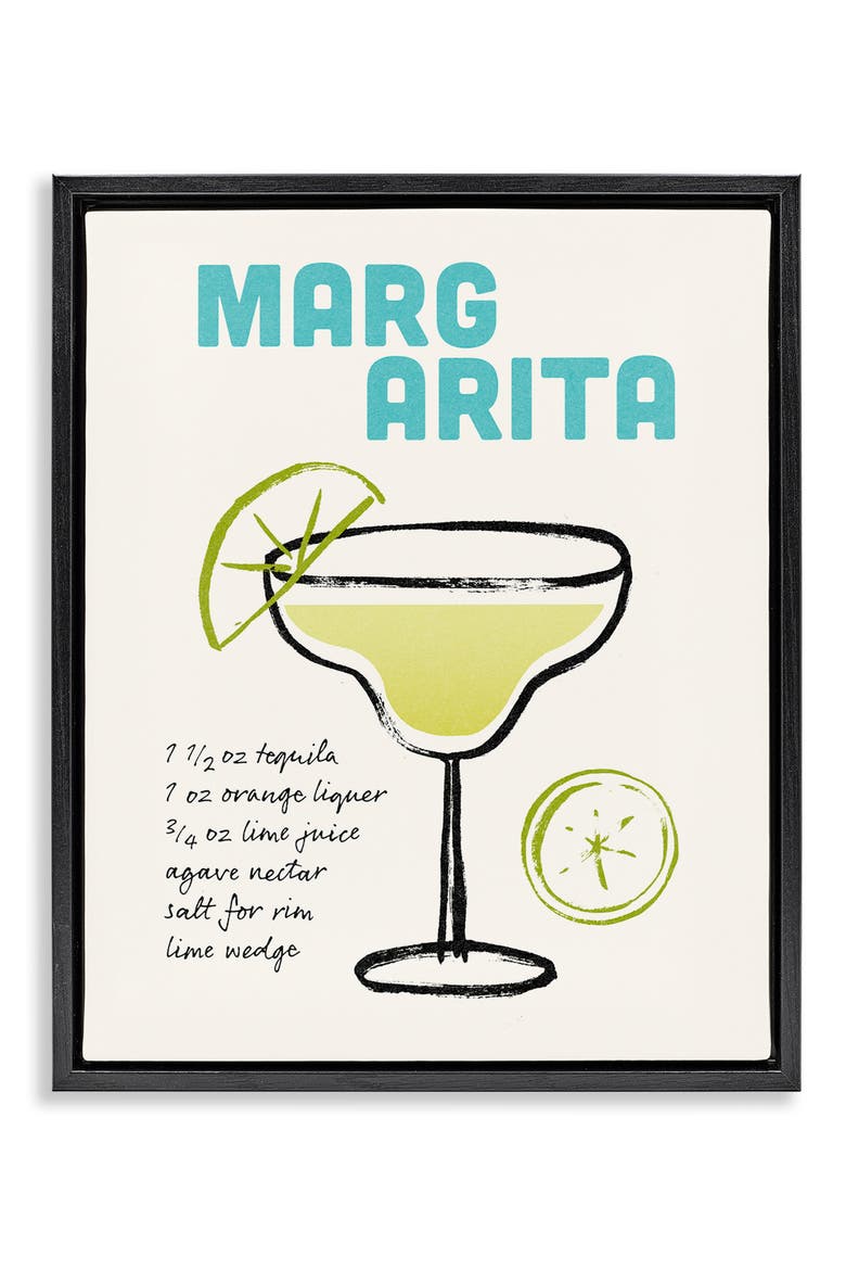 Margarita Drink Recipe Framed Canvas Wall Art, Main, color, MULTI-COLOR