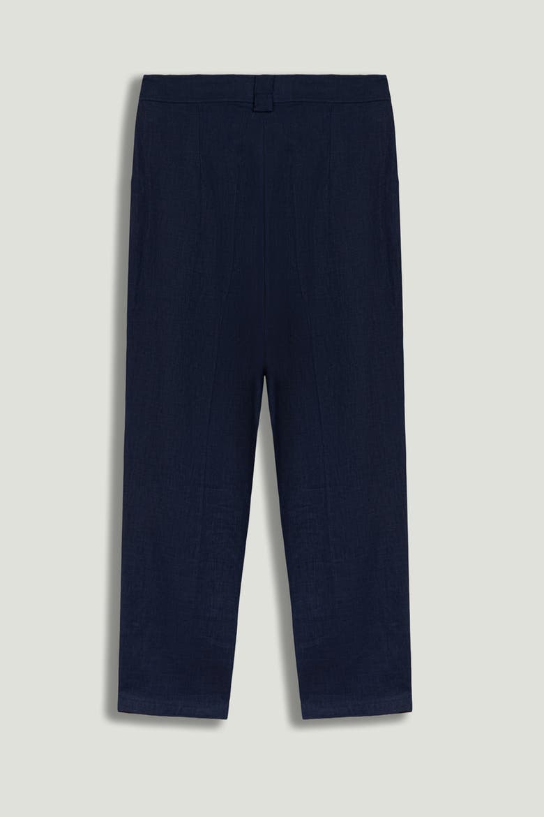 Pleat Front Tapered Trousers, Alternate, color, Navy