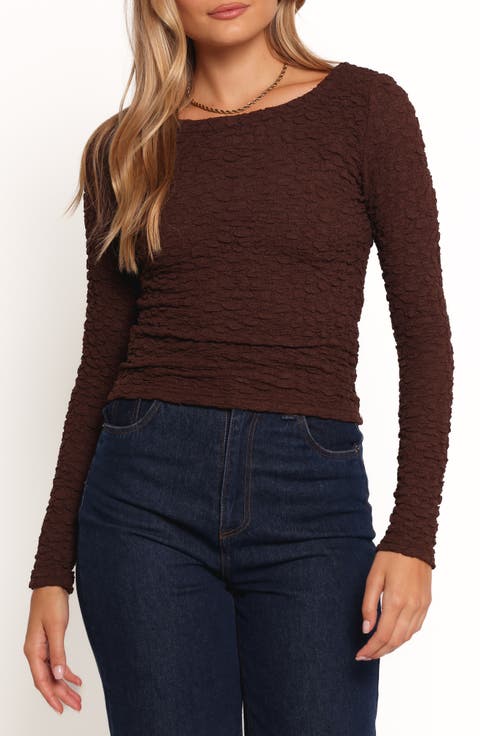 Warren Puckered Long Sleeve Top
