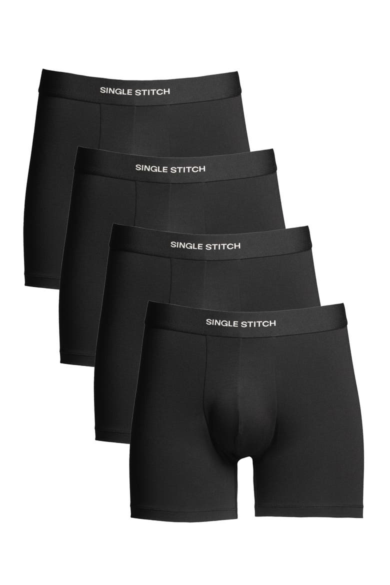Cotton Modal Boxer Brief 4-Pack, Main, color, Black
